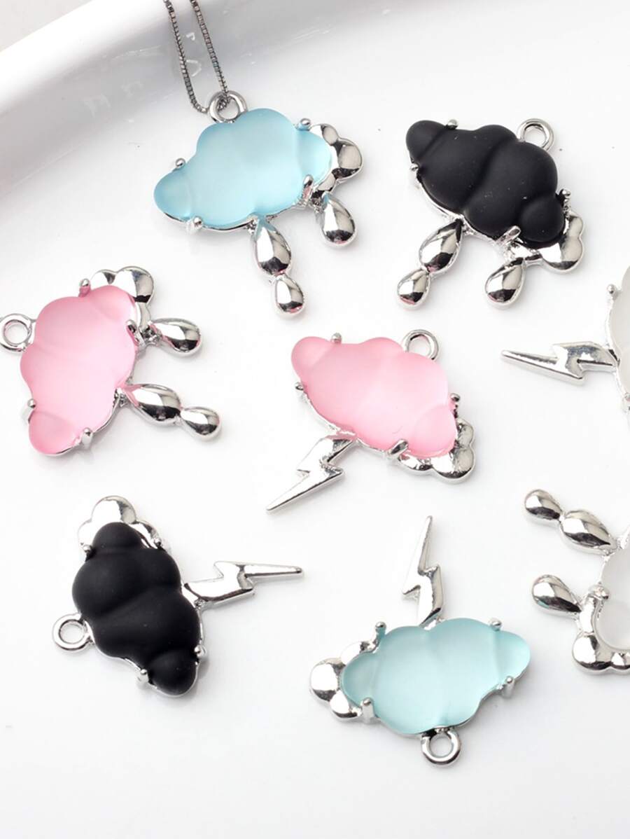 Set de 5/10 piezas de adorables colgantes con forma de nube, materiales para hacer joyas DIY para pulseras, collares, tobillleras, adecuado para artesanía de joyas de playa y vacaciones de verano, pulseras hechas a mano, ideal como regalo y uso diario