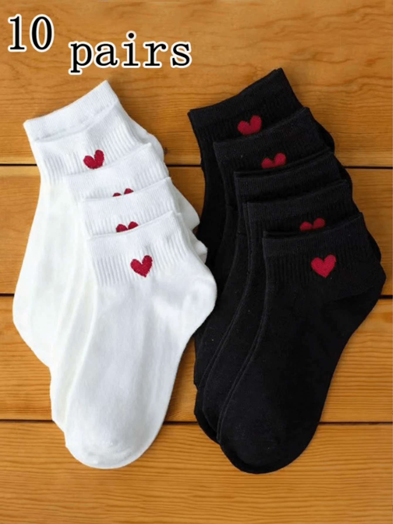1 Par/5 Pares/10 Pares/20 Pares Meias Invisíveis Versáteis com Estampa de Coração Fofa, Adequadas para Uso Diário, Férias, Exterior - para Senhoras/Casais
