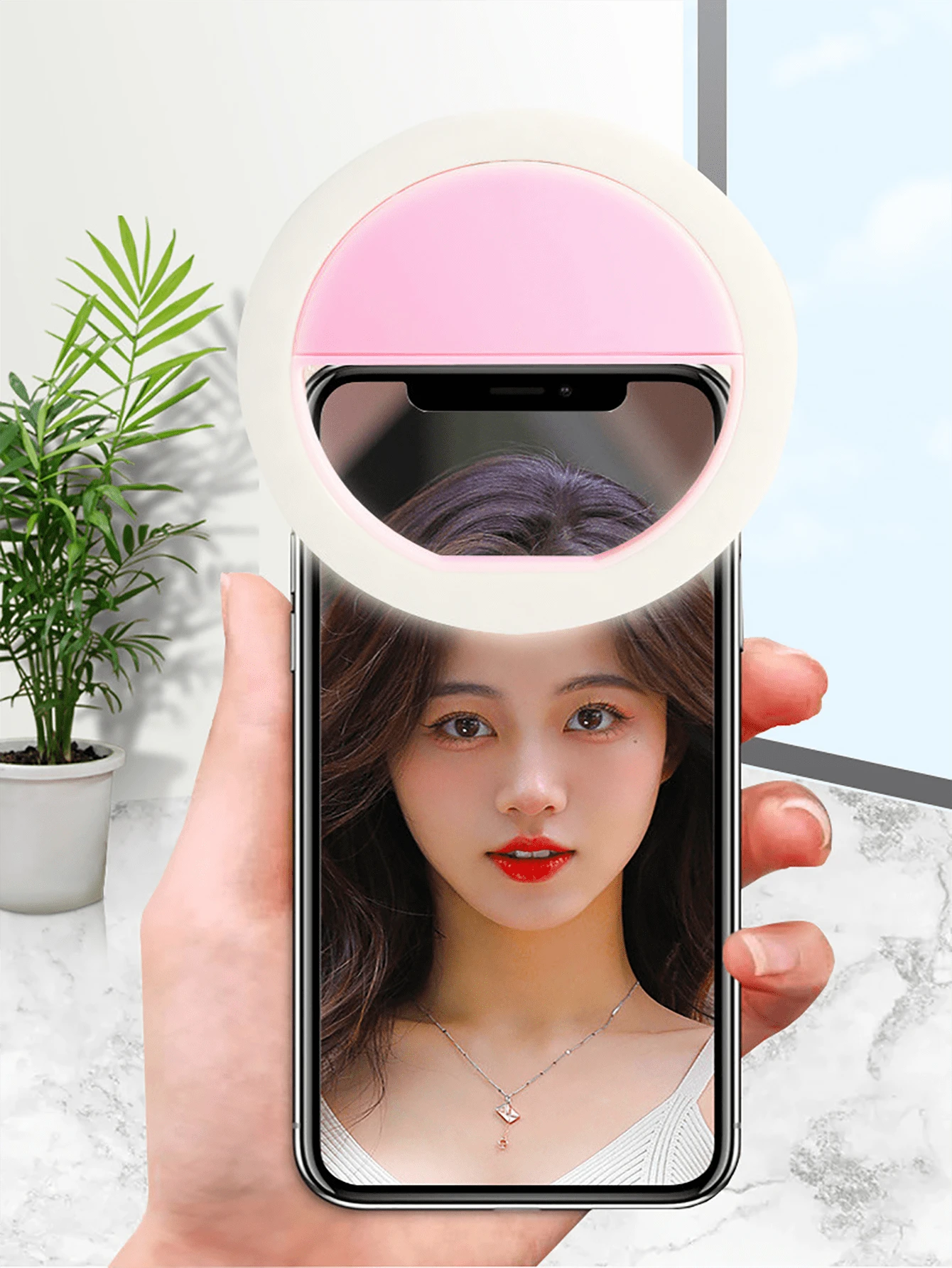 Luce selfie portatile per videoconferenze con molletta per fotocamera del telefono, luce LED molletta-on per videoconferenze, 3 modalità di illuminazione, ricaricabile, portatile, adatta per laptop/telefoni/tablet/chiamate Zoom/trucco