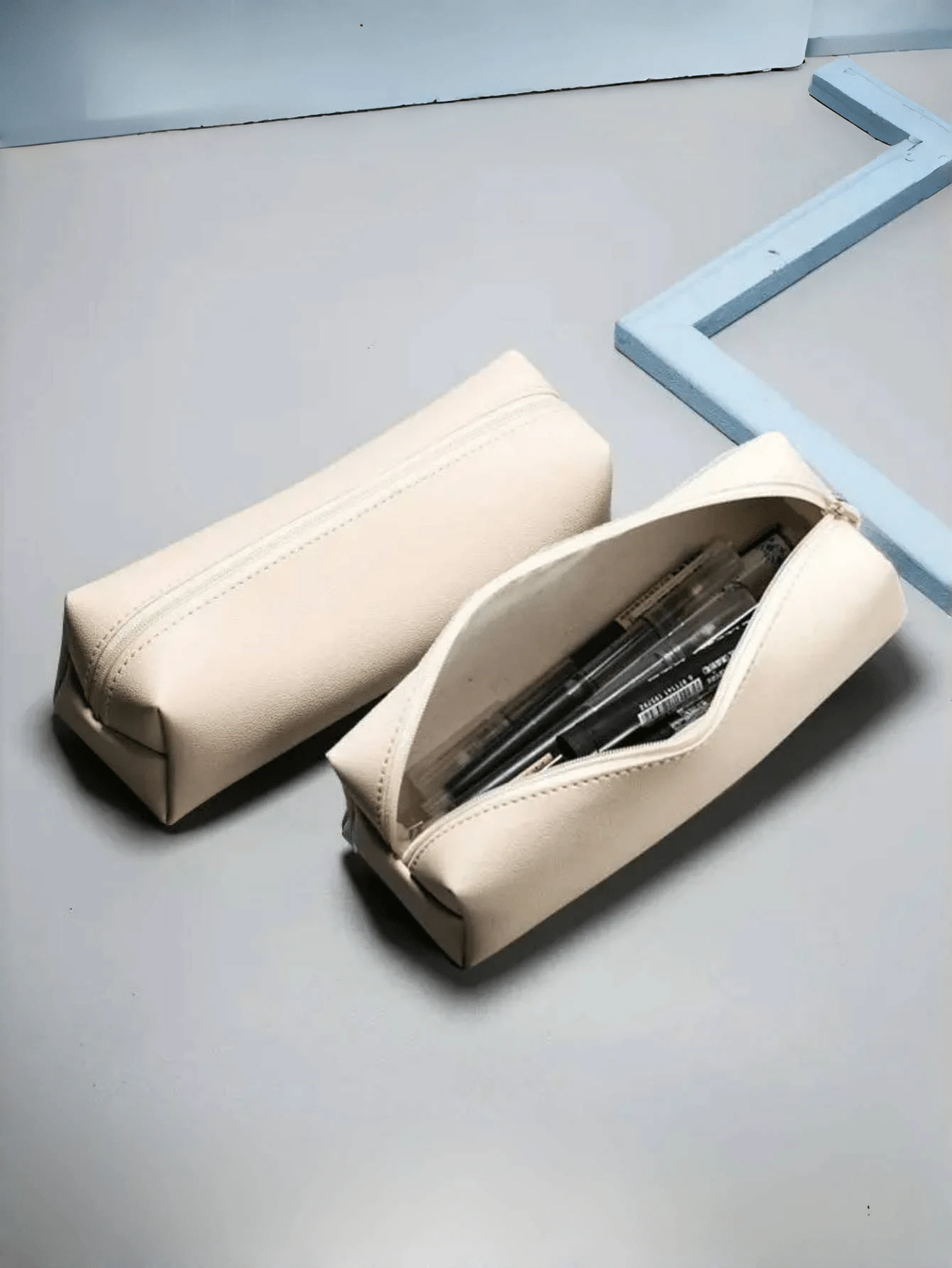 1 Stück großes Federmäppchen aus Kunstleder, Stifteetui mit Reißverschluss, Schreibtischorganizer, Studentenbedarf, Bürozubehör, Stiftetasche, Schultasche, Schulmaterial, Schule beginnt