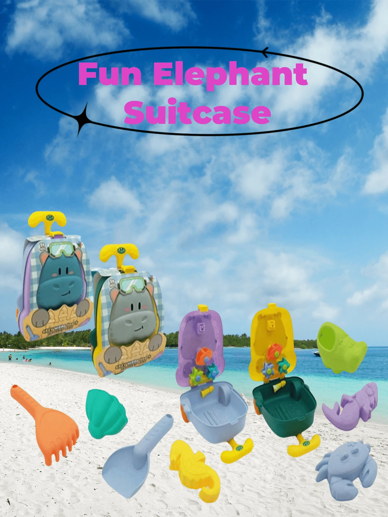 Set 8 pezzi Giocattoli da bagno e da spiaggia per bambini, secchiello da spiaggia, macchina, attrezzi per la sabbia (colore e stile casuali)