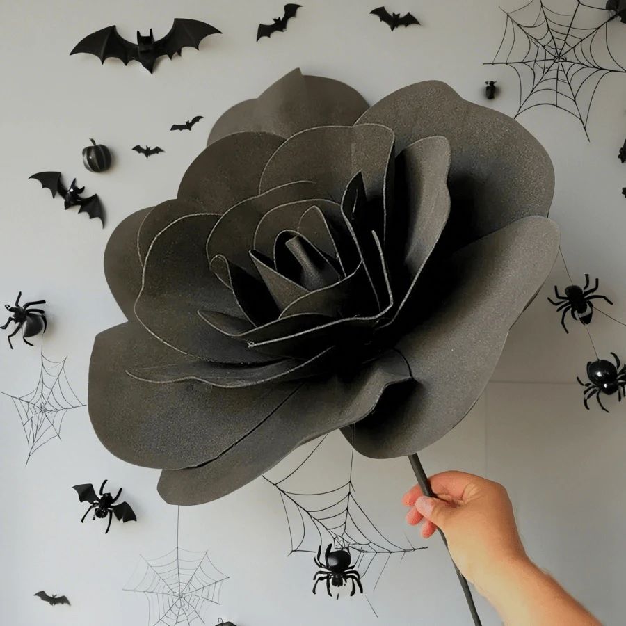 30cm/40cm/50cm Halloween Background Decorative Flowers Big Foam Rose Artificial Flowers Wedding Decoration With Stage Props Diy Home Decoration Artificial Flowers Wreath