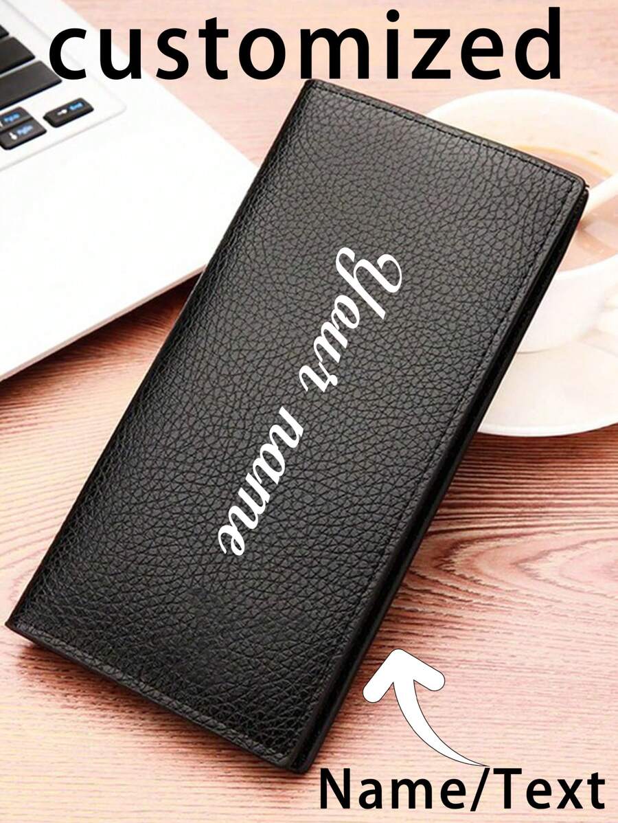 1 pieza Billetera personalizable, única, de moda, minimalista, diseño de letras, ligera, con bolsillo interno, cabe teléfono y monedas, práctica para ir y venir