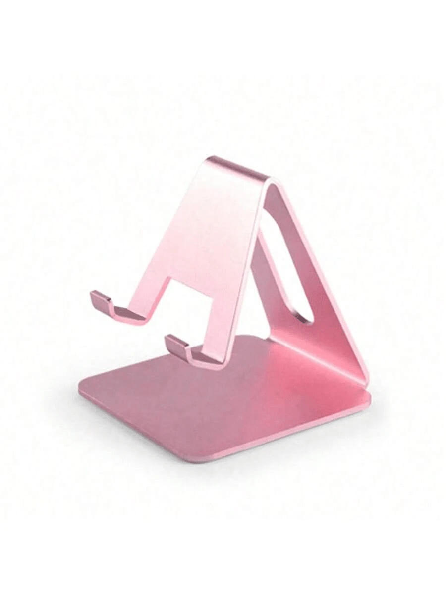 1pc Pink Aluminum Alloy Slouchy Desk Mount Holder Stand For Phones & Tablets Compatible With IPhone, Android Phone, Gift For Birthday, Family, Friends Phone Holder, Phone Stand, Phone Accessories