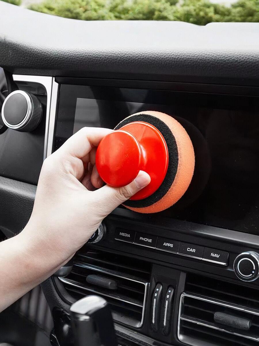 Set d'éponges de cirage et de polissage en polyuréthane multifonctionnel pour voiture, kit d'applicateur de cire de soin automobile manuel avec poignée, fournitures de nettoyage et d'entretien pour le lavage de voiture