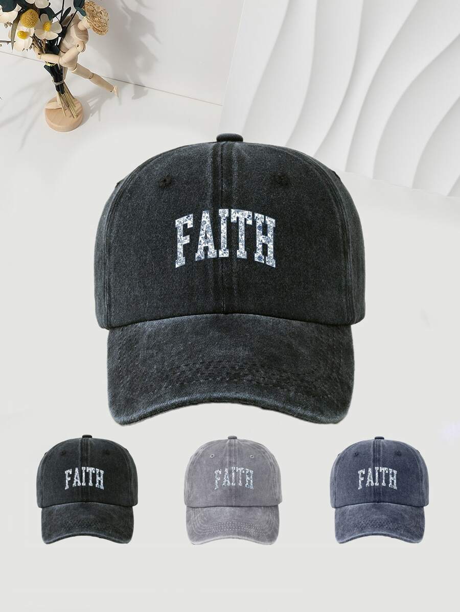 1pc English Text Print Baseball Cap, Washable & Adjustable, Fashion Breathable Versatile Sun Protection Hat, Ideal Gift For Holidays
