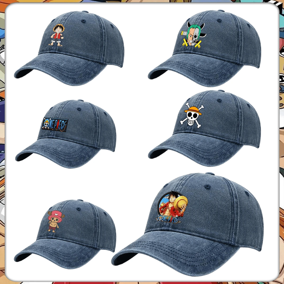 ONE PIECE Anime ONE PIECE: Baseballkappe, Cowboykappe, Washed Kappe, Baseballkappe