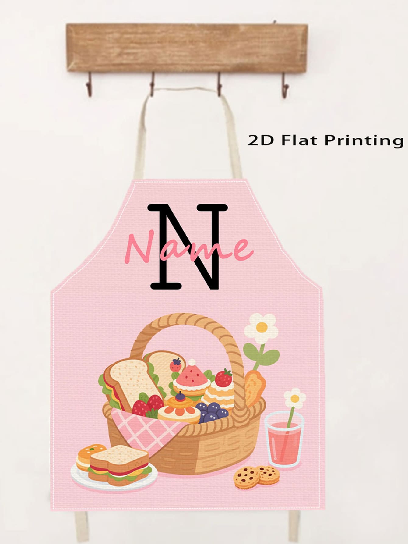 1pc Personalized Name Customized Apron, Baking Personalized Name Apron Gift, Cupcake Baking Hobby Apron, Mother's Day Or Mom/Grandma Birthday Gift