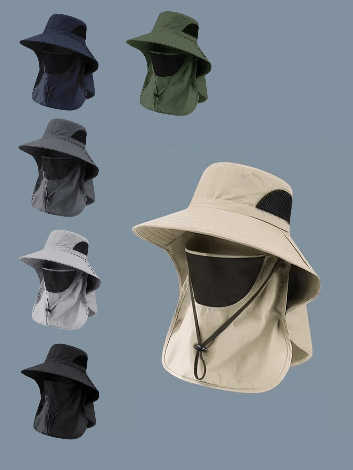 1pc Unisex Sun Protection Outdoor Fishing Cap, Wide Brim Anti-UV Neck Cover For Hiking, Fishing, And Other Outdoor Activities