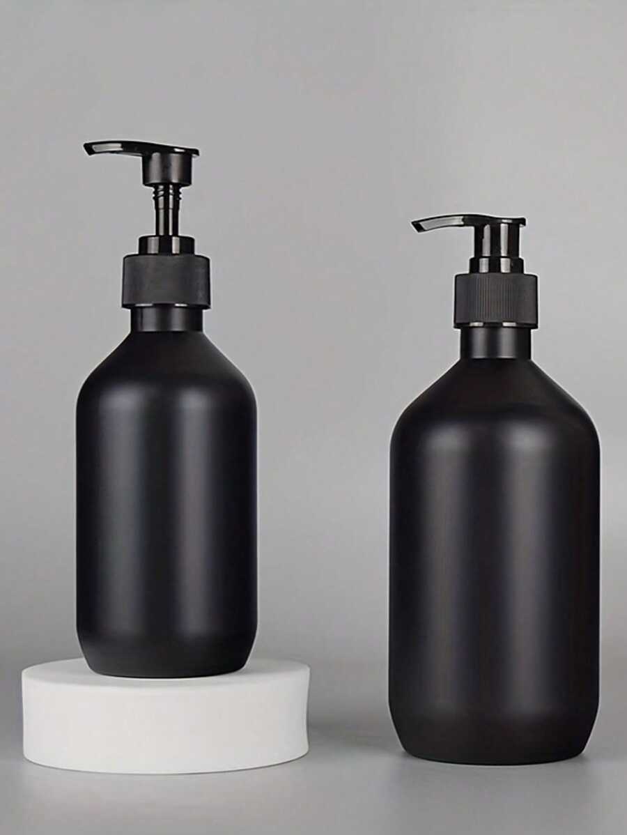 1/2 Pcs,Matte Black PET Soap Dispenser Soap Dispenser,Countertop Lotion Bottle With Pump,Bathroom Lotion Liquid Soap Dispenser,Hand Soap Container,Bathroom Countertop Pump Dispenser,Refillable Shampoo Shower Gel Conditioner Empty Bottle,Bathroom Accessories, Back To School