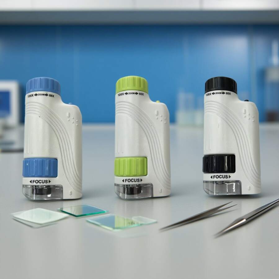 Microscopio per studenti, attrezzatura da laboratorio portatile per osservare campioni ed insetti, giocattolo per esperimenti scientifici