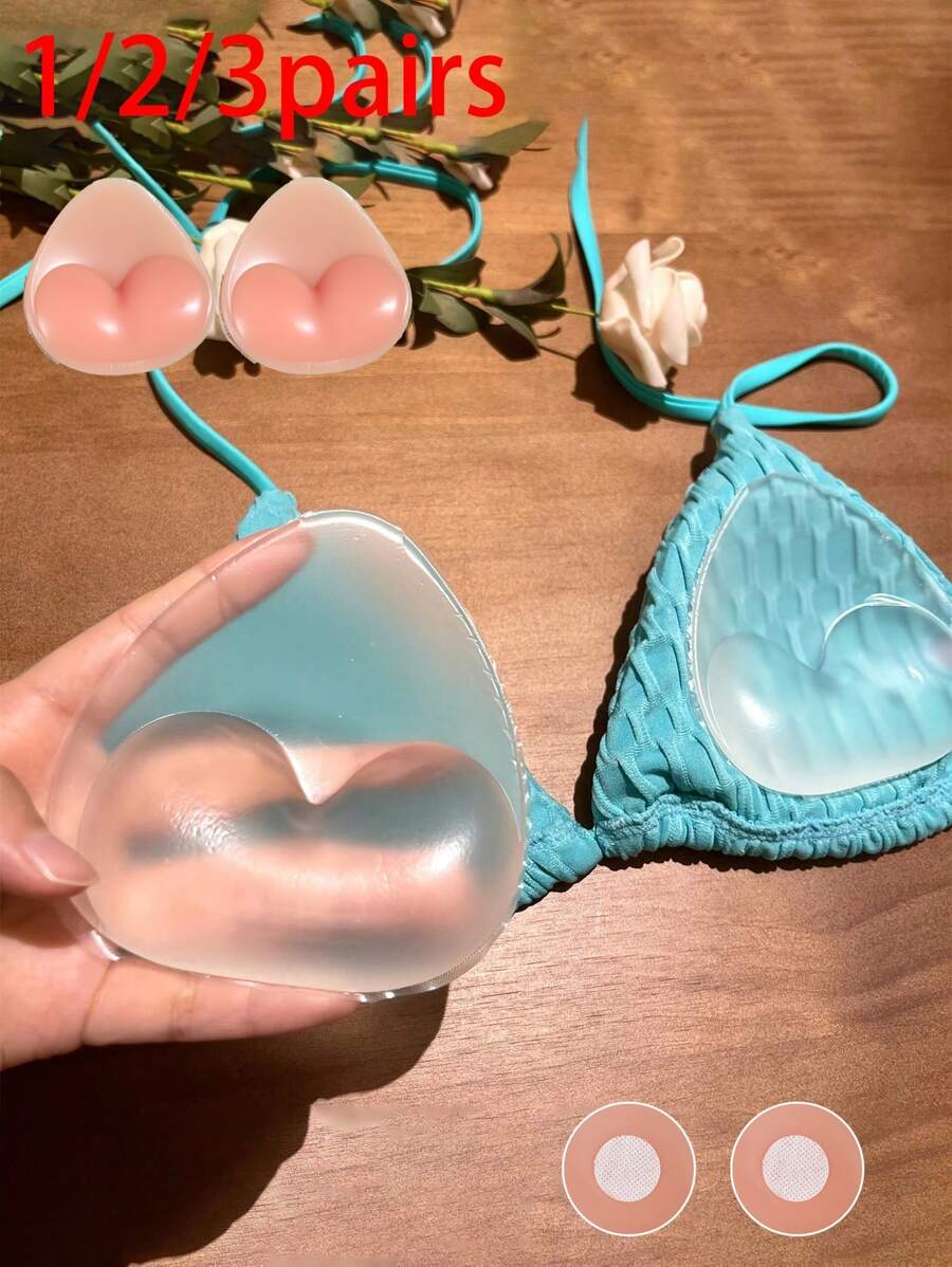 1 Paio di Reggiseni in Silicone Riutilizzabili - Imbottiture Invisibili Push-Up per Costumi da Bagno e Lingerie, Rinforzatori Morbidi e Ispessiti per un Sollevamento Naturale del Seno, Ideali per Bikini, Vestiti e Abiti Fascia
