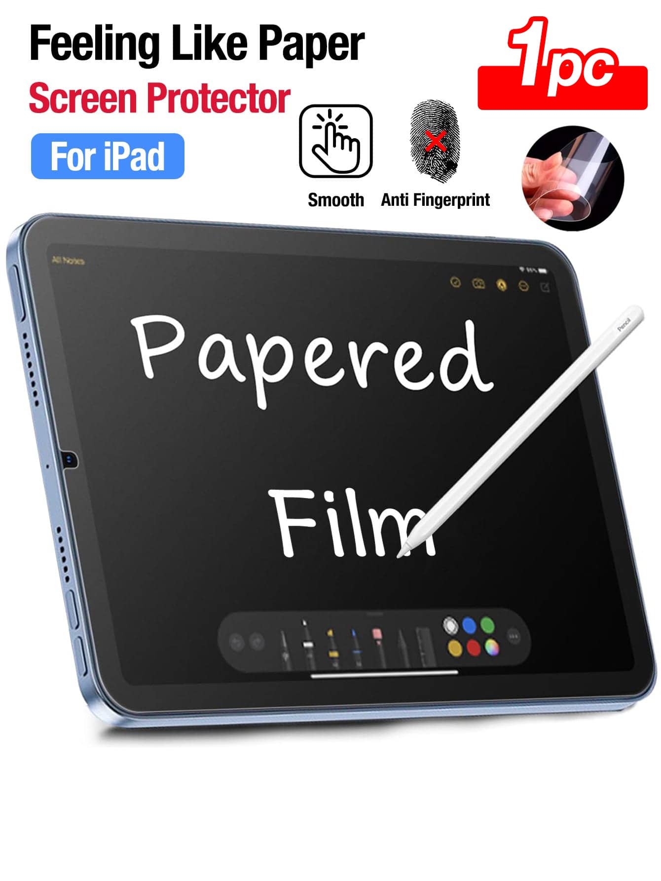 Heyreeg Protector de pantalla con textura de papel para iPad de 11a/10a generación A16 (11/10.9 pulgadas, 2025/2022), escribir y dibujar como en papel, vidrio templado 9H, película mate antideslumbrante, anti arañazos, sin burbujas, alta transparencia, anti huellas dactilares, protector de pantalla para tableta, compatible con iPad Mini/Air/Pro/11a/9a/8a/7a (1 paquete)