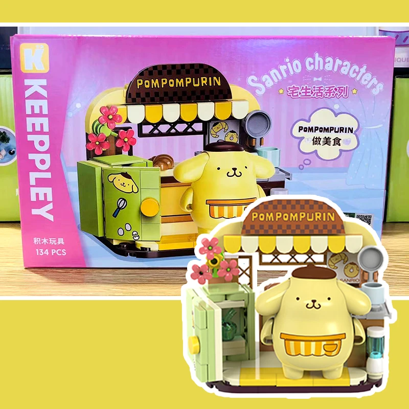 Blocchi da costruzione Sanrio House Life - Crea momenti accoglienti con Hello Kitty e i suoi amici a casa! Perfetto per il legame familiare, il sollievo dallo stress e la decorazione della stanza a tema anime.
