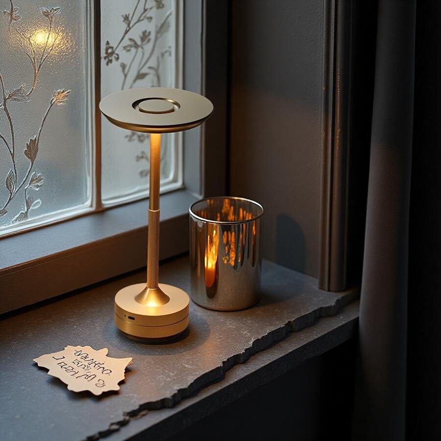 1pc Modern Wireless LED Desk Lamp, Bar Decor Atmosphere Light With Touch Control, Dimmable And 3 Color Temperatures - Rechargeable 1200mAh USB Power, Eye-Caring Design, Polished Metal Surface, Suitable For Living Room, Bedroom, Outdoor Use, Rechargeable Lamp (Gold, Black, Silver), Power Outage Emergency Lighting
