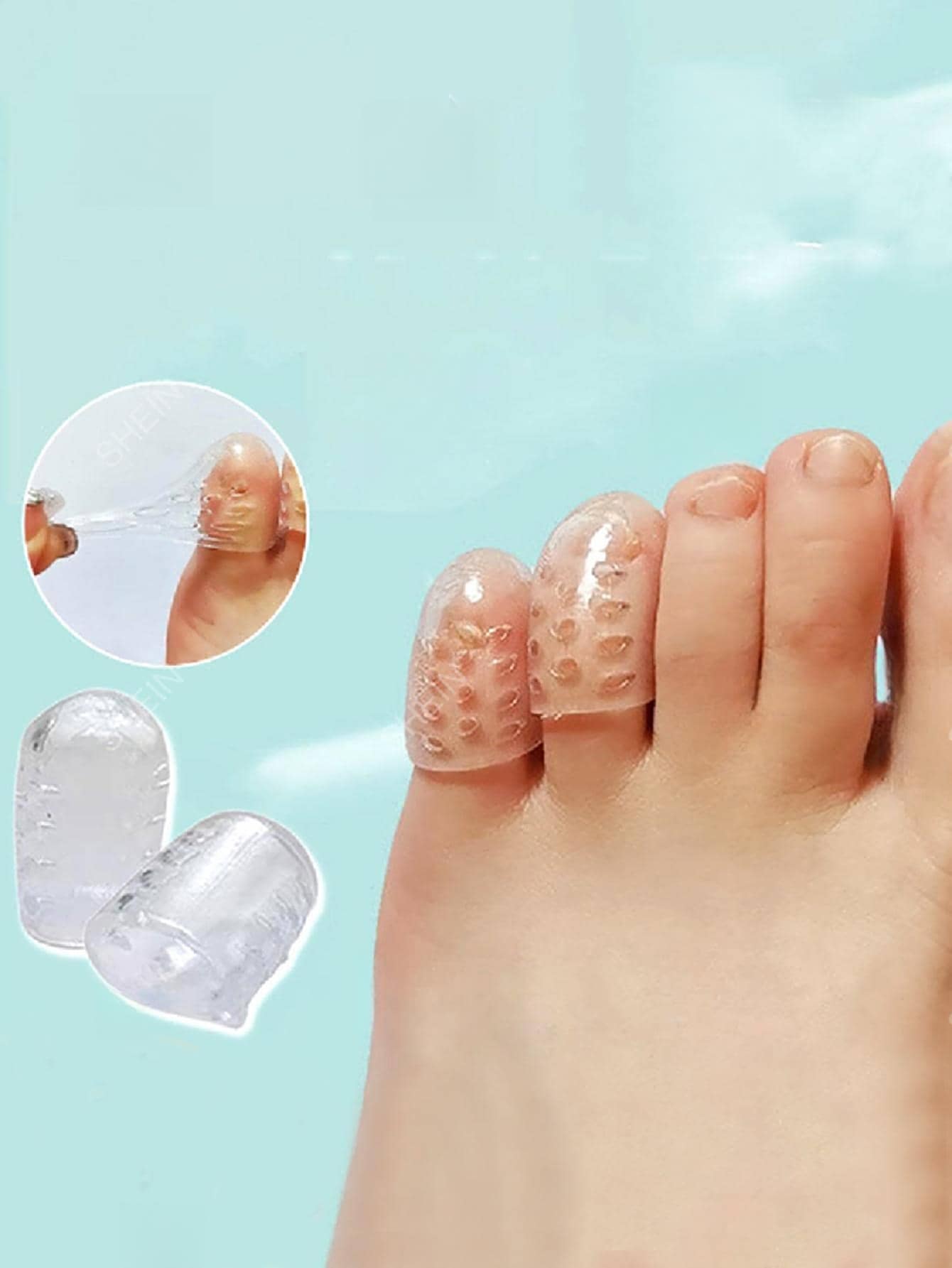 Set de 6 protectores de silicona para los dedos de los pies, anti-fricción y transpirables