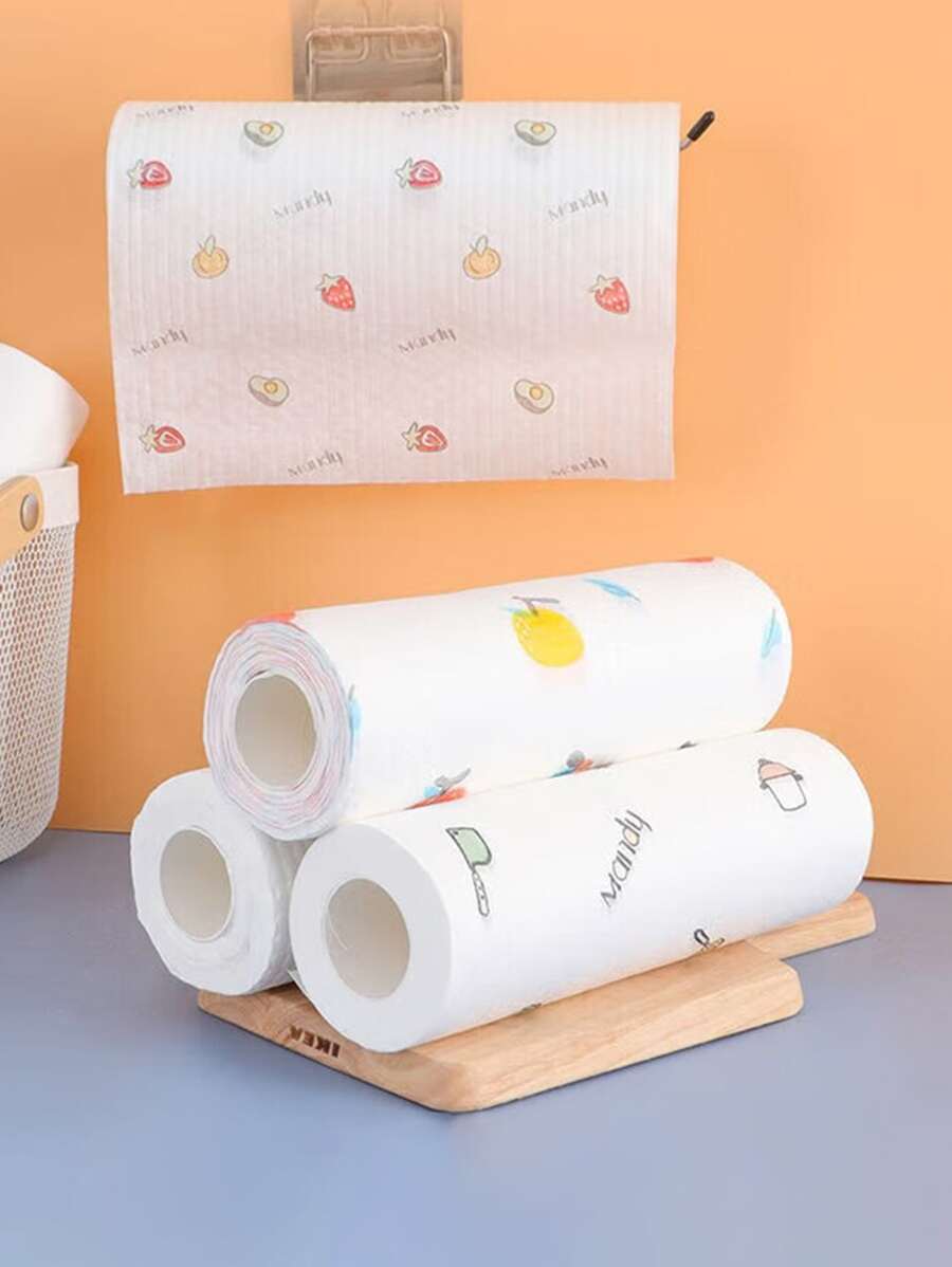 70 Pieces/Roll Sheets High Quality Absorbent Paper Towels, Multi-Ply Disposable Kitchen Paper Towels, Strong Oil Absorbing Wiping, Slouchy Wipe Alternative, Essential For Kitchen And Parties, For Outdoor, Camping