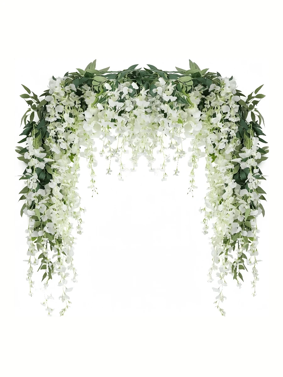 Nejlue Artificial Flowers/Plants1111 Home & Living 2pcs 180cm Artificial Purple Wisteria Vine, Silk Wisteria Flower Garland, For Thanksgiving, Halloween, Christmas, Wedding, Birthday Party, Home, Room, Garden, Wall Decor, Indoor Outdoor, Bedroom, Dining Table, Autumn Decor