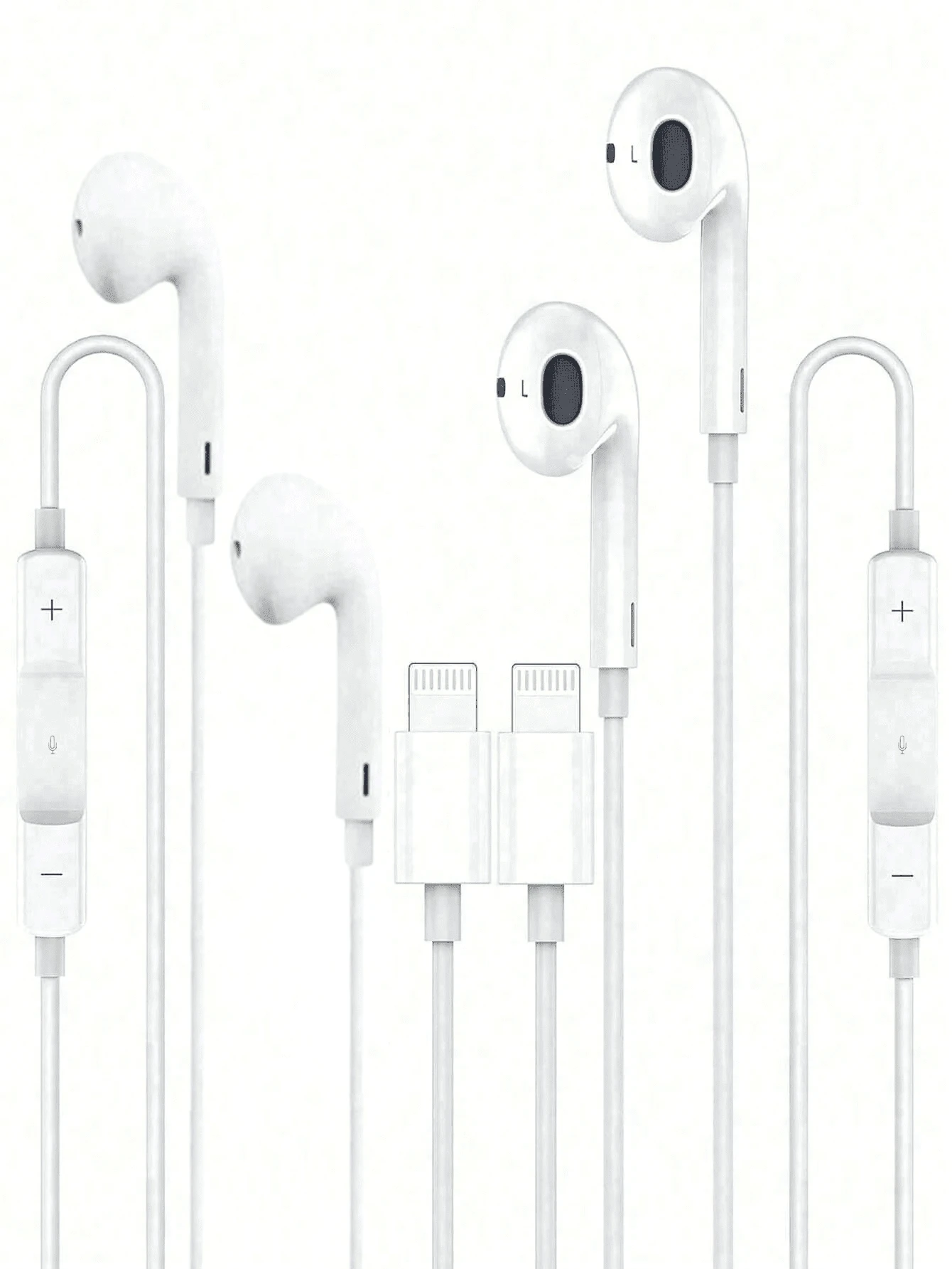 1 paquet/2 paquets d'écouteurs filaires EarPods avec connecteur Lightning, écouteurs intra-auriculaires filaires compatibles avec avec télécommande intégrée pour contrôler la musique, les appels téléphoniques et le volume, écouteurs intra-auriculaires filaires avec connecteur Lightning, appels mains libres