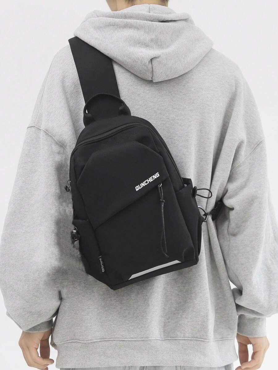 Myco Bolso bandolera pequeño con gráfico de letra casual para la vida diaria, bolso de pecho con gran capacidad para deportes al aire libre y almacenamiento de teléfonos, regalo para hombres y mujeres, riñonera informal para el primer día de escuela, regalo de Navidad o San Valentín