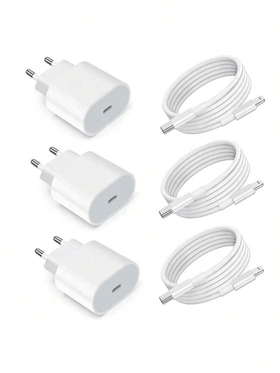 Chargeur rapide PD 20W + Câble de données de charge rapide PD, Adaptateur de chargeur rapide, Compatible avec 14 Pro Max/14 Pro/14 Plus/14/13 Pro/13/12/11/XS/XR/8/7//Série iPad, Norme européenne, Kit de charge efficace, Chargeur mural multifonction PD 20W norme européenne, Convient pour les voyages, le bureau, le dortoir et la maison