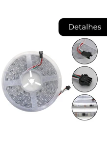 Fita Led Digital Rgb Endereçavel 2811 Ip67 300 Led 5 Metros - Multicolorido - Visão 4