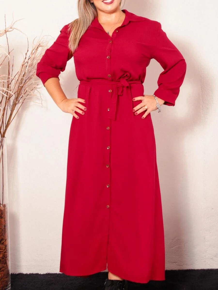 Plus Size Dresses - 紅色 - 查看 1