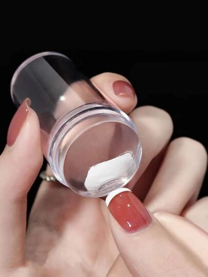 Carimbo de Unha Transparente com Ponta de Silicone