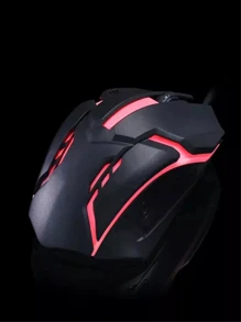 Mouse Gamer  1600dpi Ajustavel Led  com RGB Optico - Preto - Visão 2