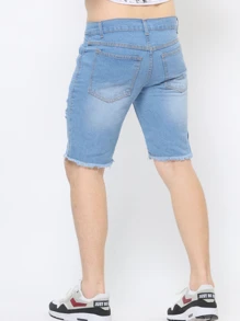 Men Denim Shorts - Xanh đậm - Xem 2