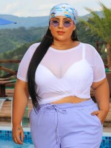 Plus Size Women Tops - Blanco - Ver 1