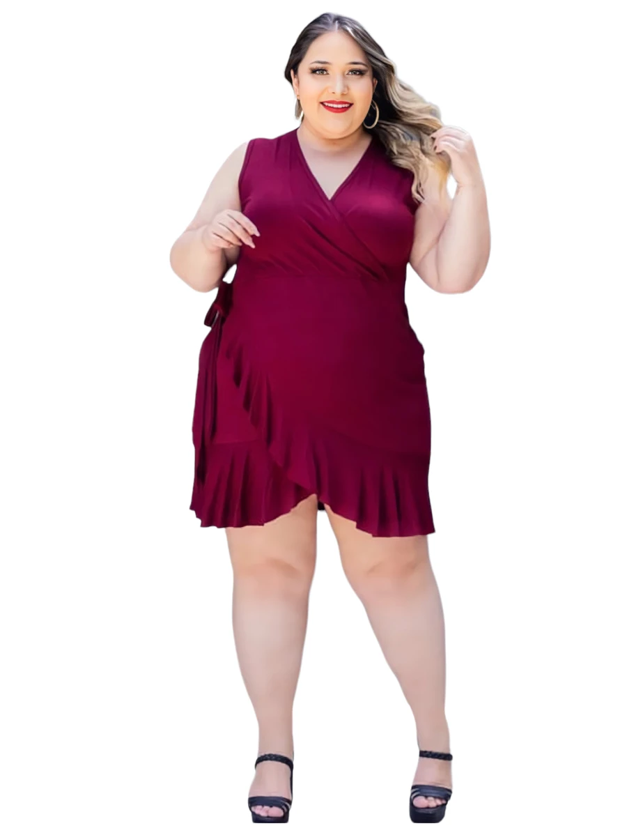 Plus Size Dresses - Burdeos - Ver 1