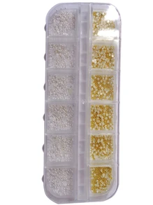 Chic & Fun Strass Pérolas Metal Acrílica Jóias Unhas Art Nail - Multicolorido - Visão 3