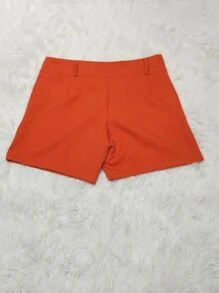 Plus Size Shorts - 橘色 - 查看 2