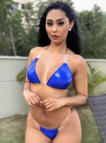 Women Bikini Sets - 寶藍色 - 查看 1