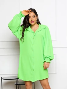 Women Dresses - Lime Green - View 3