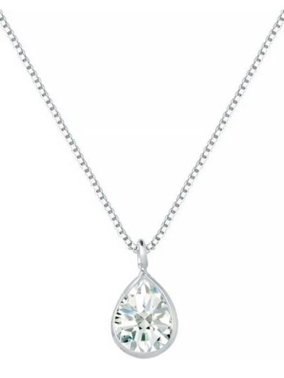 Corrente Colar Cordão Ponto de Luz Gota em Prata Pura Italiana 925