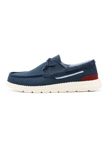 Men's Lace-Up Design Casual Loafers Breathable Lightweight Non-Slip Casual Shoes
