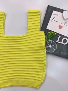 Women Knit Tops - 黃色 - 查看 3