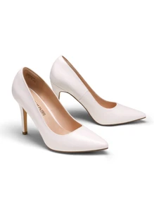 Women Stiletto High Heel Pumps Pointed Toe Elegant Wedding Court Pumps Shoes - White - View 6