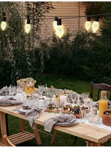 Joiedomi 25 Pack C7 LED Faceted Christmas Replacement Warm White Light Bulbs, String Light Bulb - White - View 5