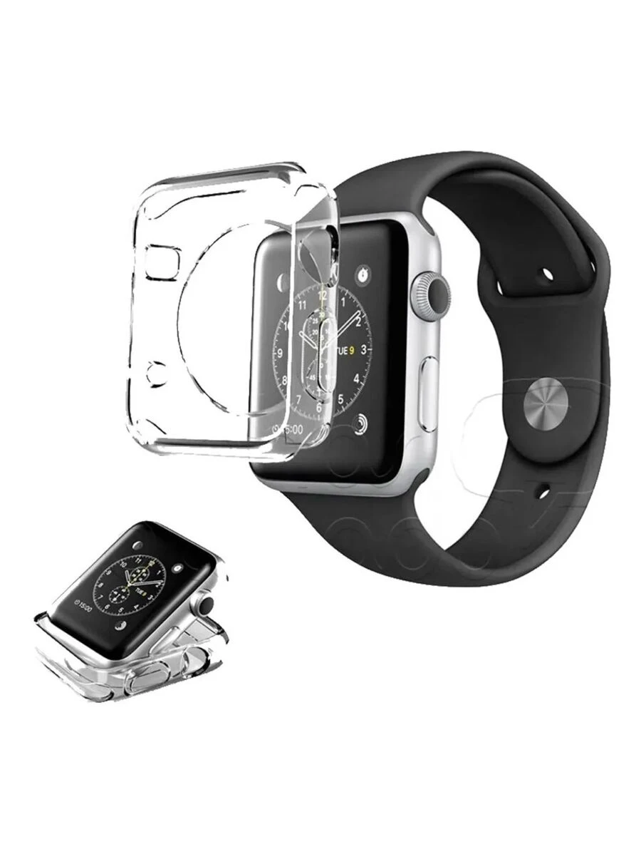 Case Bumper silicone  Para Apple Watch 38/40/41/42/44/45/mm - Transparente - Visão 1