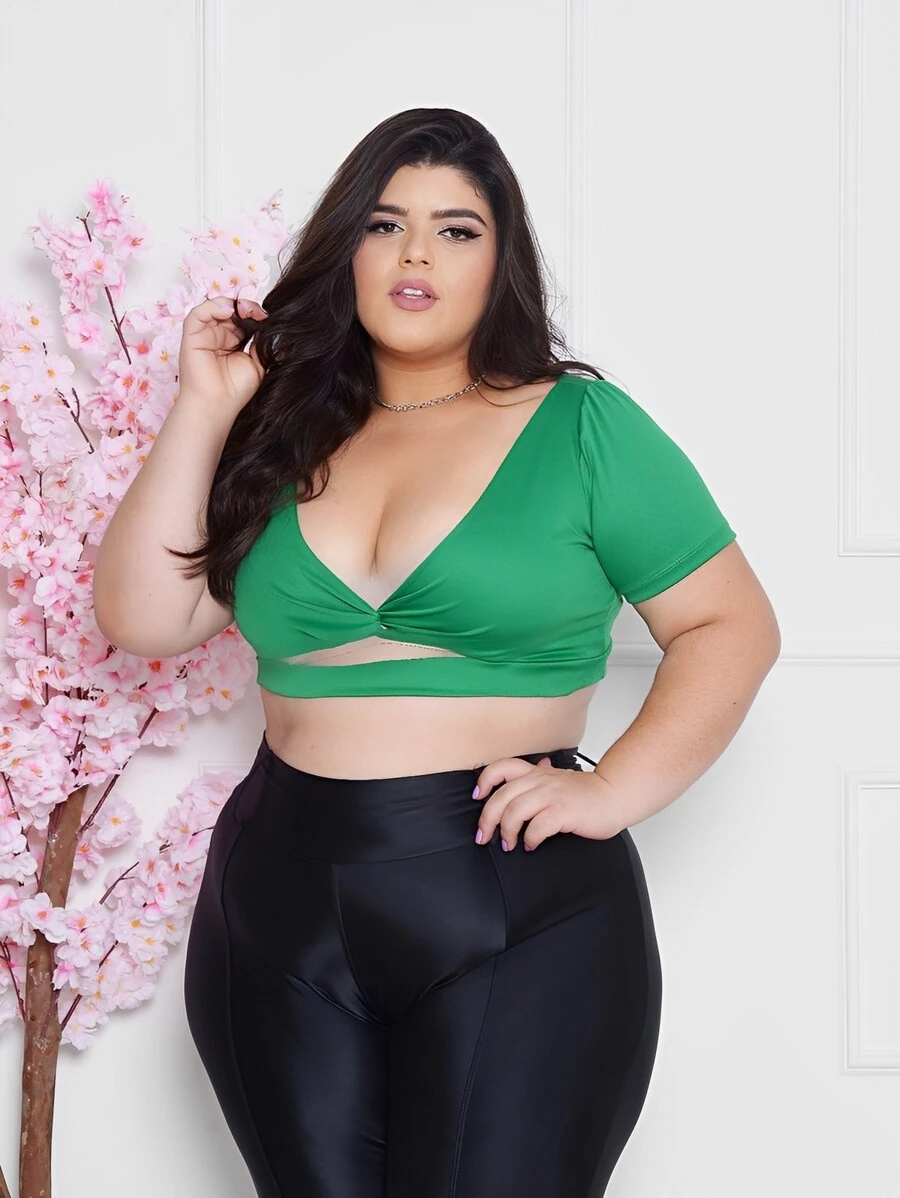Plus Size Women Tops - Màu xanh Bạc hà - Xem 1