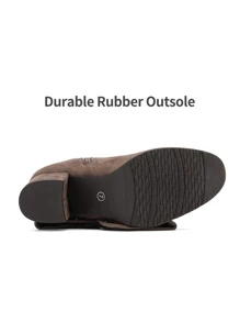 Women's Knee High Stretchy Fashion Boots Round Toe Chunky Heel Fashionable Classic Boots