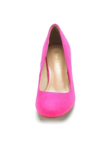 Women's Low Heel Court Pumps Solid Color Elegant Bridal Wedding Shoes Valentines - 玫紅色 - 查看 6