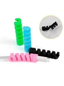 Kit Com 4 Protetores de Cabo Universal para Fio de Carregador Usb Celular