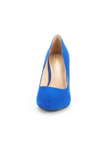 Women's Heels New Low Stiletto Round Toe Platform Pumps For Women - 寶藍色 - 查看 7