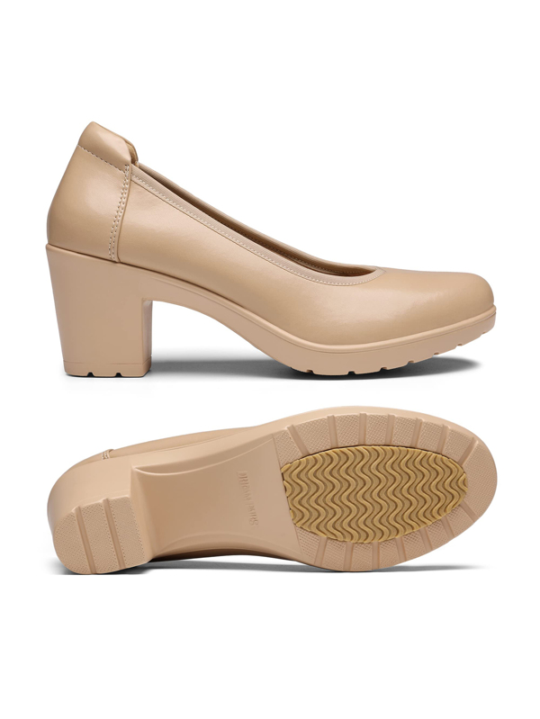 DREAM PAIRS Women's Edena Chunky Closed Toe Low Block Heels Work Pumps