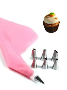 24 Pçs Conjunto De Confeiteira De Silicone Com Bico Para Decoração Com Creme Bolo  (A7-32)