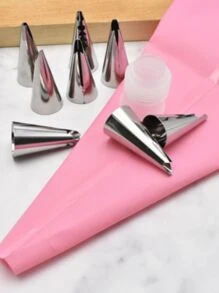 24 Pçs Conjunto De Confeiteira De Silicone Com Bico Para Decoração Com Creme Bolo  (A7-32)